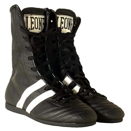 black leather boxing shoes